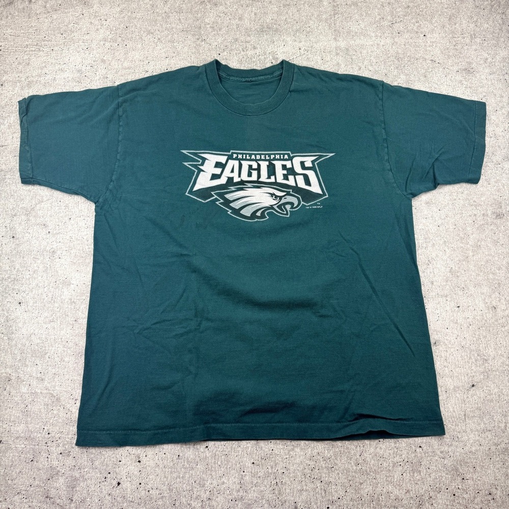 Vintage 1996 Philadelphia Eagles NFL Green Single Stitch T-Shirt Mens XL ?